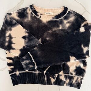 NATURAL LIFE Black and Cream Tie-Dye Sweater